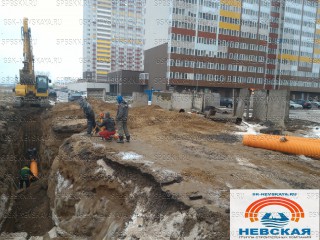 Прокладка наружных сетей канализации ,водопровода и теплотрассы ЖК Шушары 463  посёлок Шушары, Пушкинский район, Санкт-Петербург, Россия, 196626 Старорусский проспект, 6