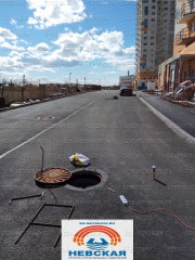 Прокладка наружных сетей канализации ,водопровода и теплотрассы СПб ул.Тихоокеанская дом № 10к1 12к1 14к1 12к2